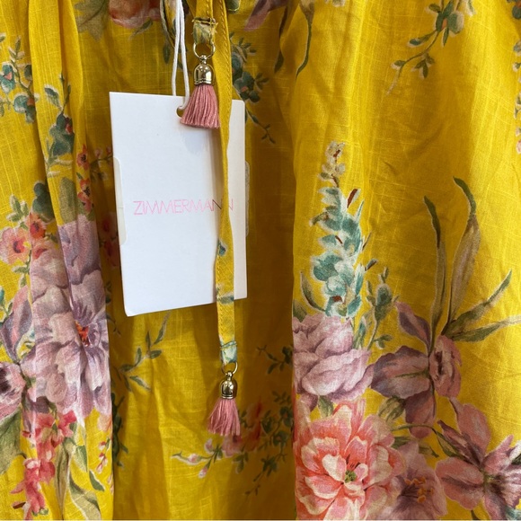 Zimmermann Floral Yellow Dress NWT. Size 8 - Picture 6 of 8